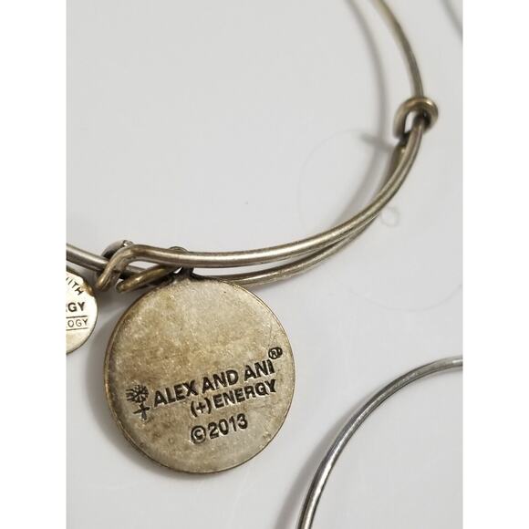 FOUR bracelets 2 1/2 " 1-Alex & Ani with J/ 1-grad bracelet/1- daughter/1-soccer - Picture 8 of 16